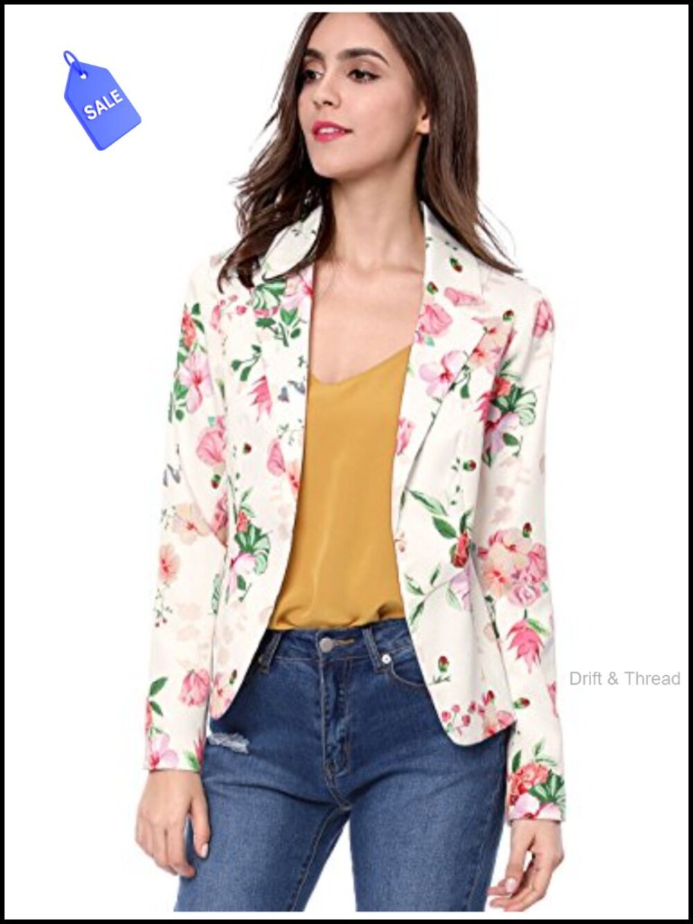 Cropped Blazer Dressy Casual Open Front Suit Jacket for Business